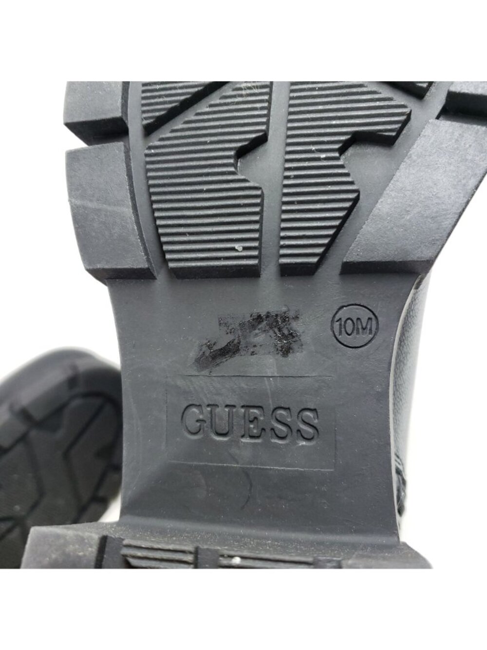 Guess Womens Black Chunky Heel Ankle Boots 10 All Man-Made Materials Rugged Sole - Picture 7 of 11